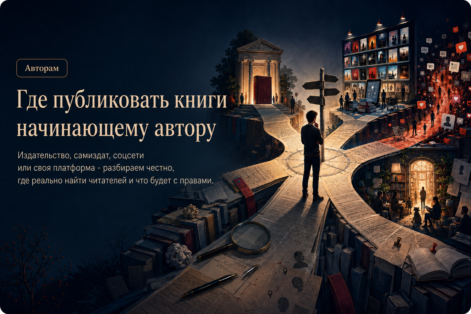Где публиковать книгу начинающему автору — иллюстрация