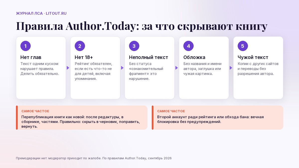 Обложка статьи «Правила Author.Today: за что скрывают книгу»